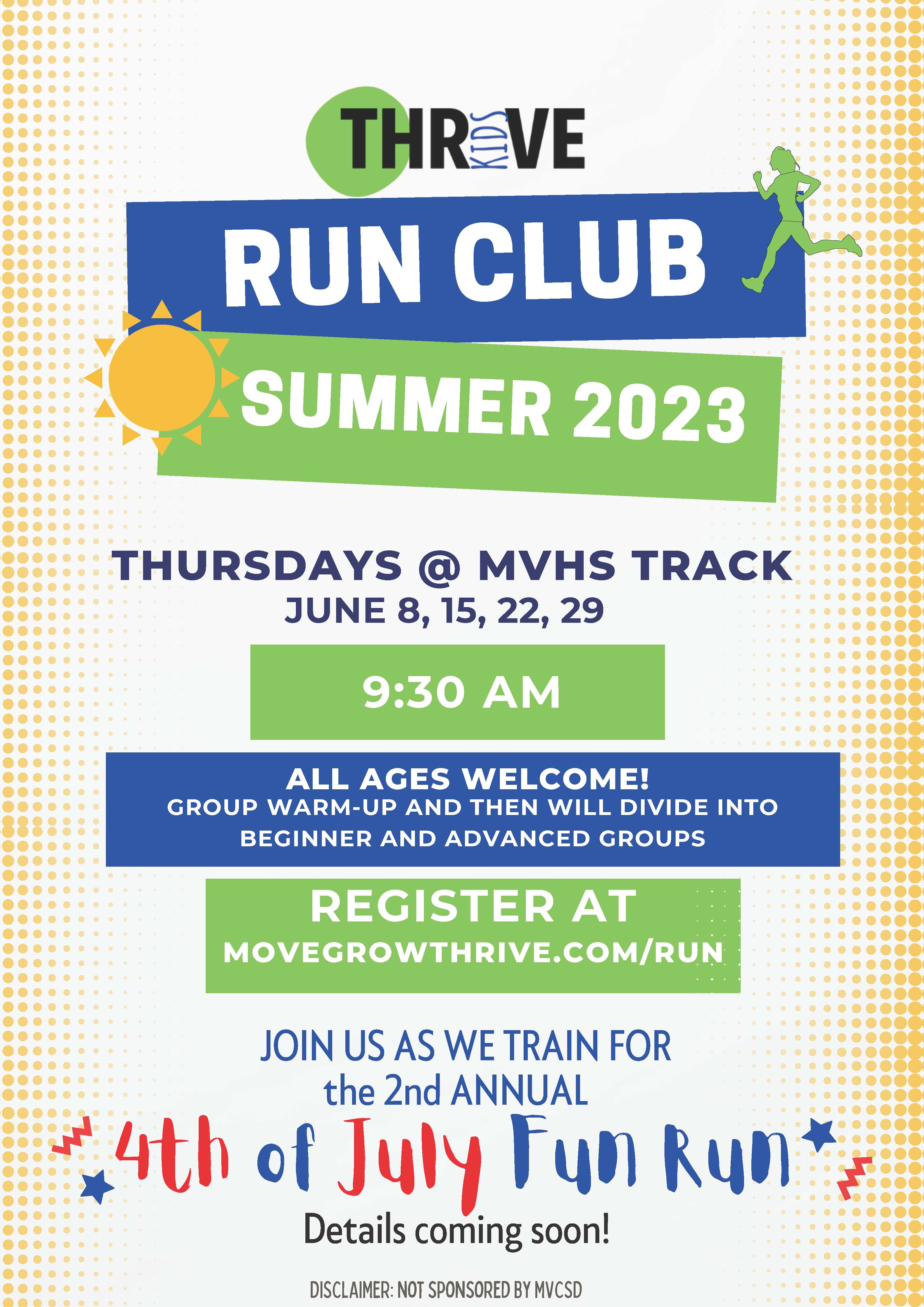 Thrive Kids Summer Run Club 2023